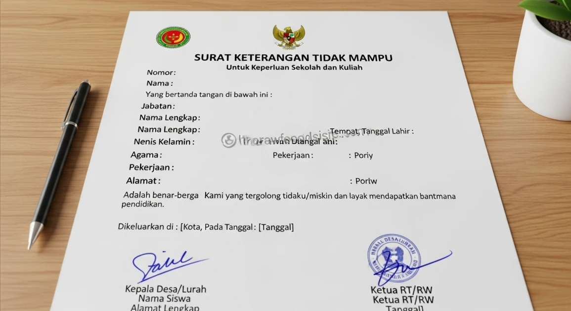 Contoh Surat Keterangan Tidak Mampu untuk Sekolah dan Kuliah