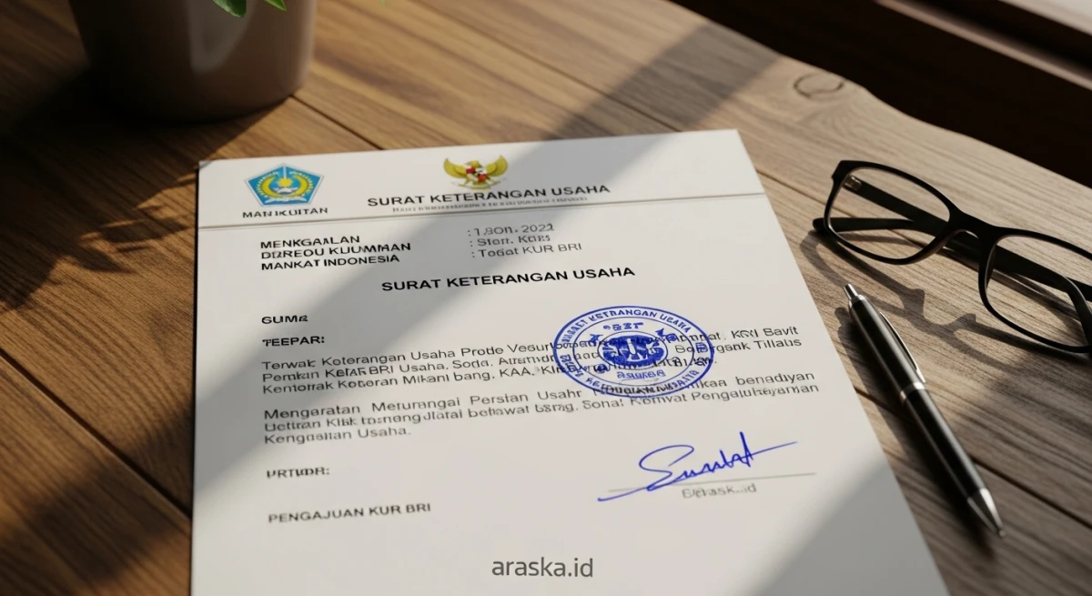 Contoh Surat Keterangan Usaha dari Desa untuk KUR BRI