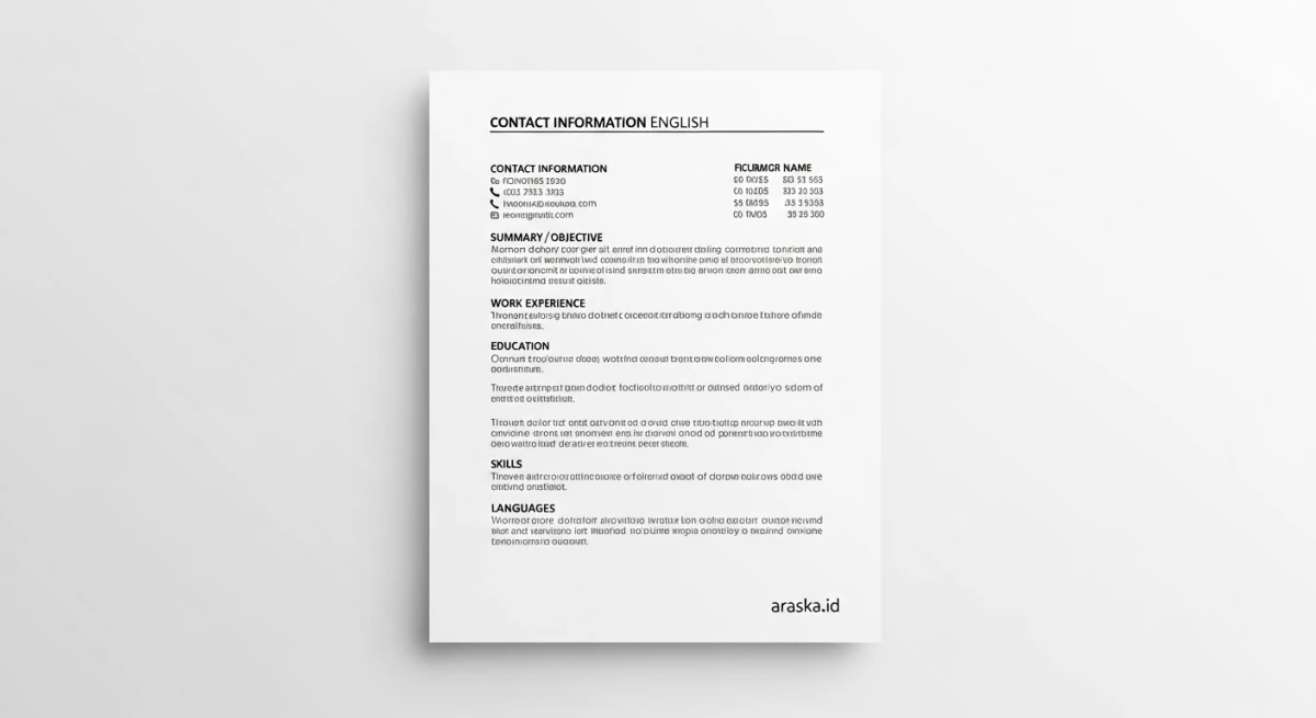 Contoh CV Bahasa Inggris Profesional untuk Melamar Kerja Internasional