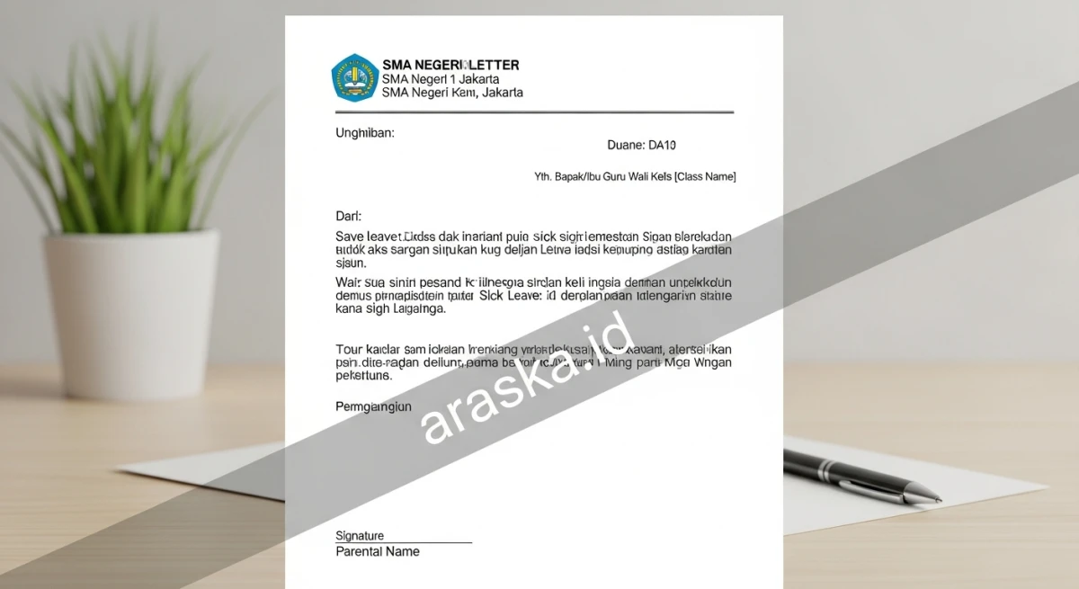 Contoh Surat Izin Sakit Sekolah untuk Siswa SMA