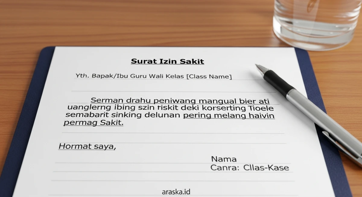 Contoh Surat Izin Sakit Sekolah SMP Singkat dan Jelas
