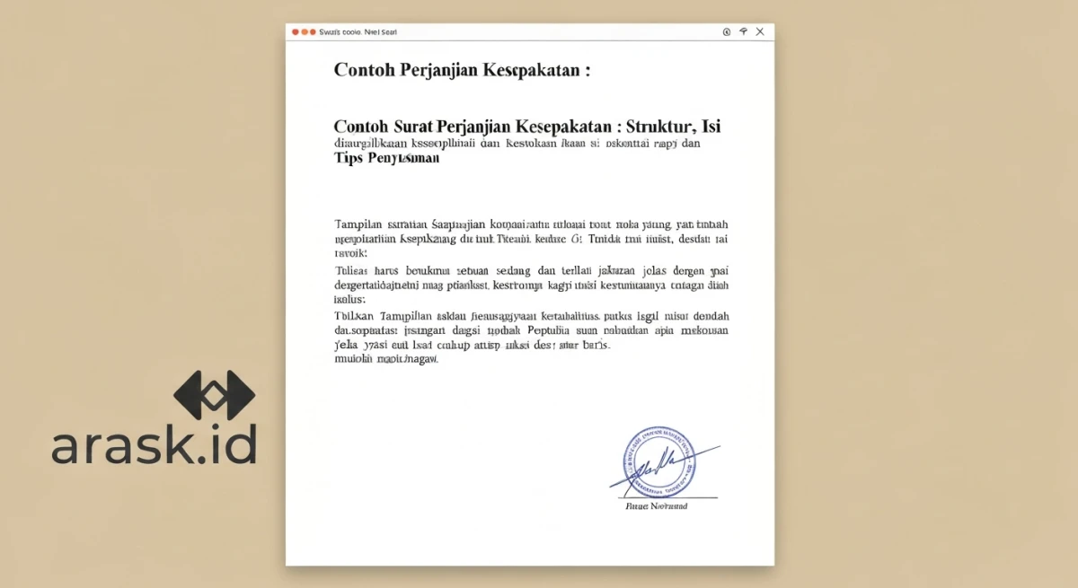 Contoh Surat Perjanjian Kesepakatan: Struktur, Isi, dan Tips Penyusunan