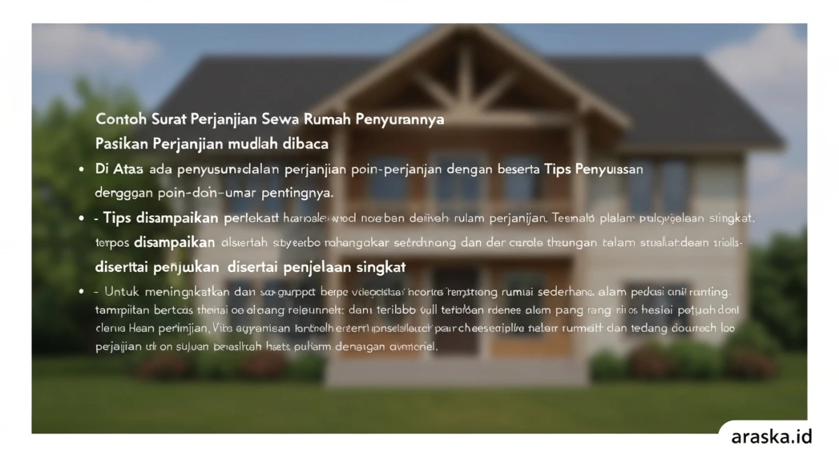 Contoh Surat Perjanjian Sewa Rumah Beserta Tips Penyusunannya