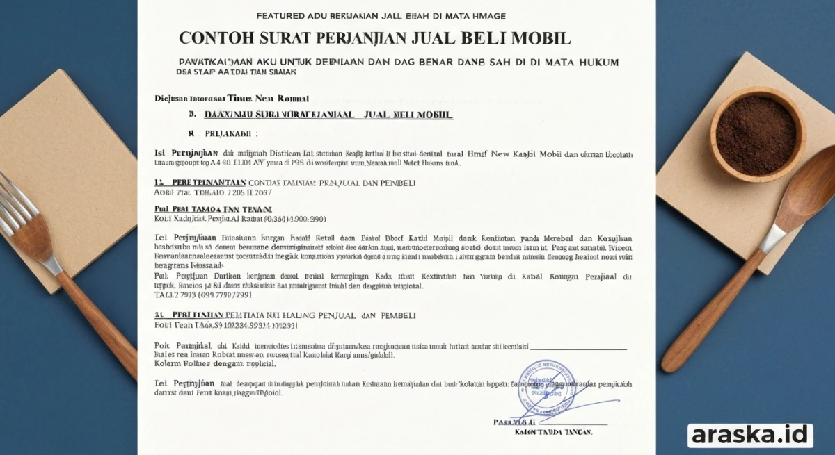 Contoh Surat Perjanjian Jual Beli Mobil yang Benar dan Sah di Mata Hukum
