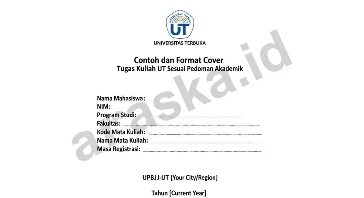 Contoh dan Format Cover Tugas Kuliah UT Sesuai Pedoman Akademik