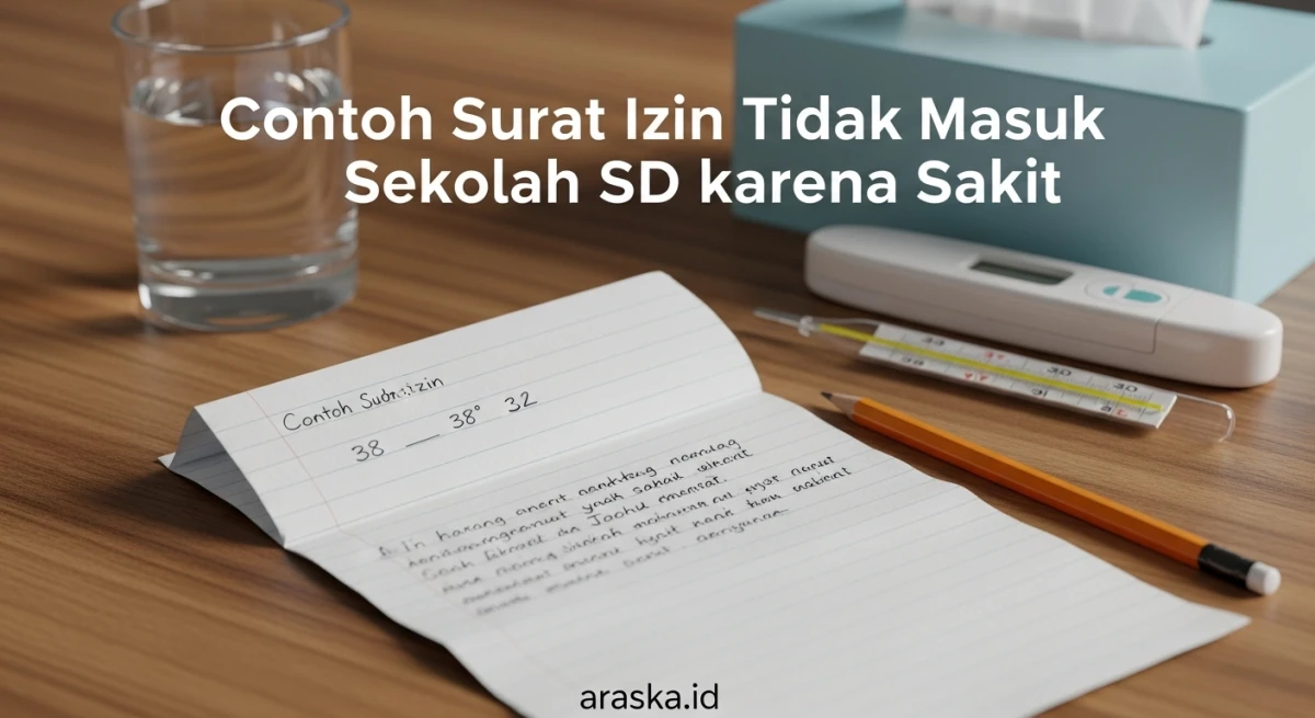 Contoh Surat Izin Tidak Masuk Sekolah SD karena Sakit