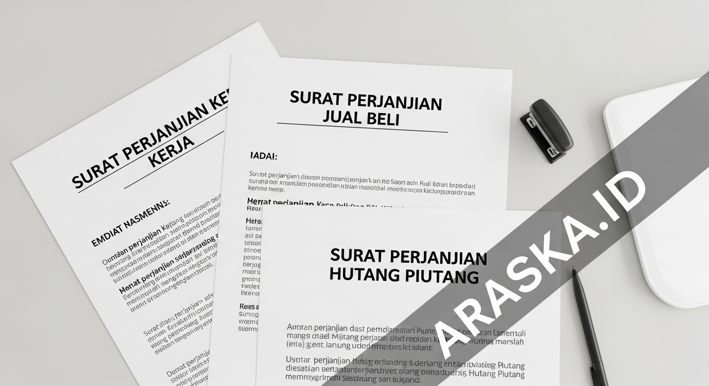 Contoh Surat Perjanjian Kerja, Jual Beli, dan Hutang Piutang