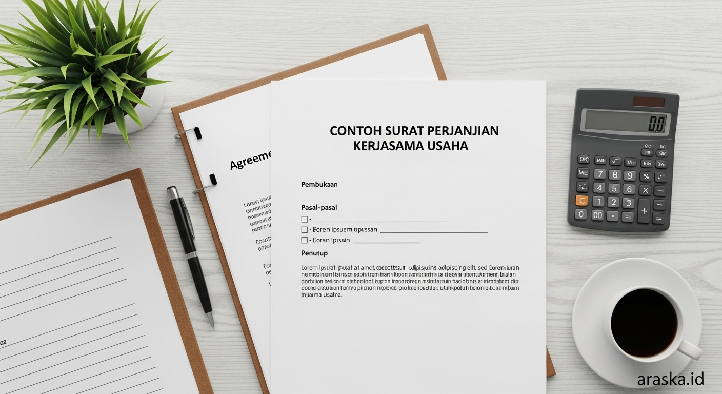 Contoh Surat Perjanjian Kerjasama Usaha yang Baik dan Benar