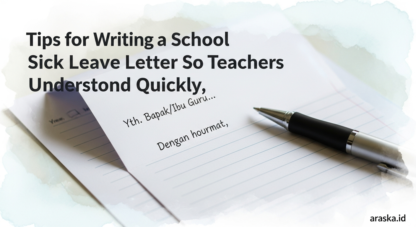 Tips Menulis Surat Izin Sakit Sekolah agar Cepat Dipahami Guru