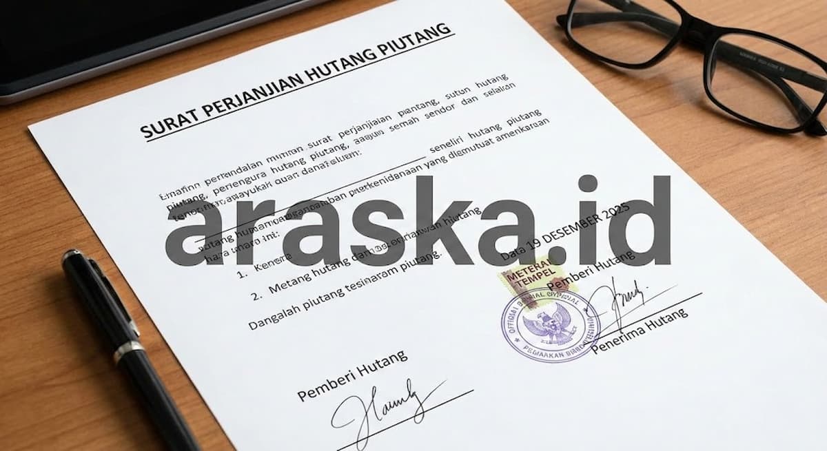 Contoh Surat Perjanjian Hutang Piutang Bermaterai yang Sah Secara Hukum