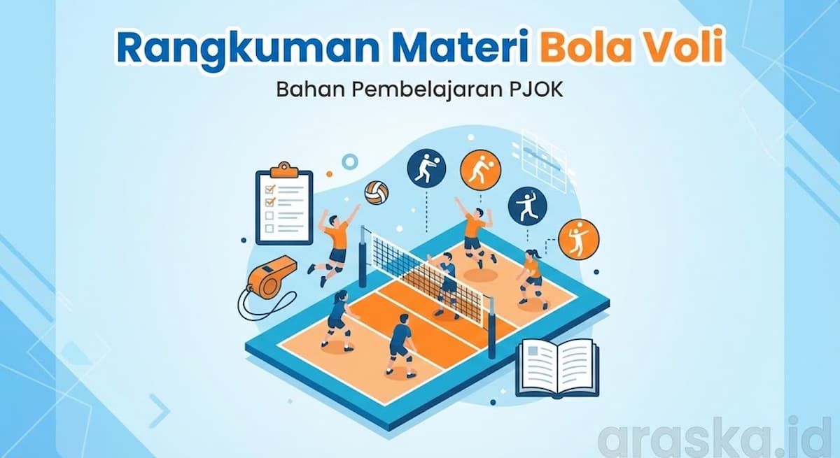 Rangkuman Materi Bola Voli sebagai Bahan Pembelajaran PJOK