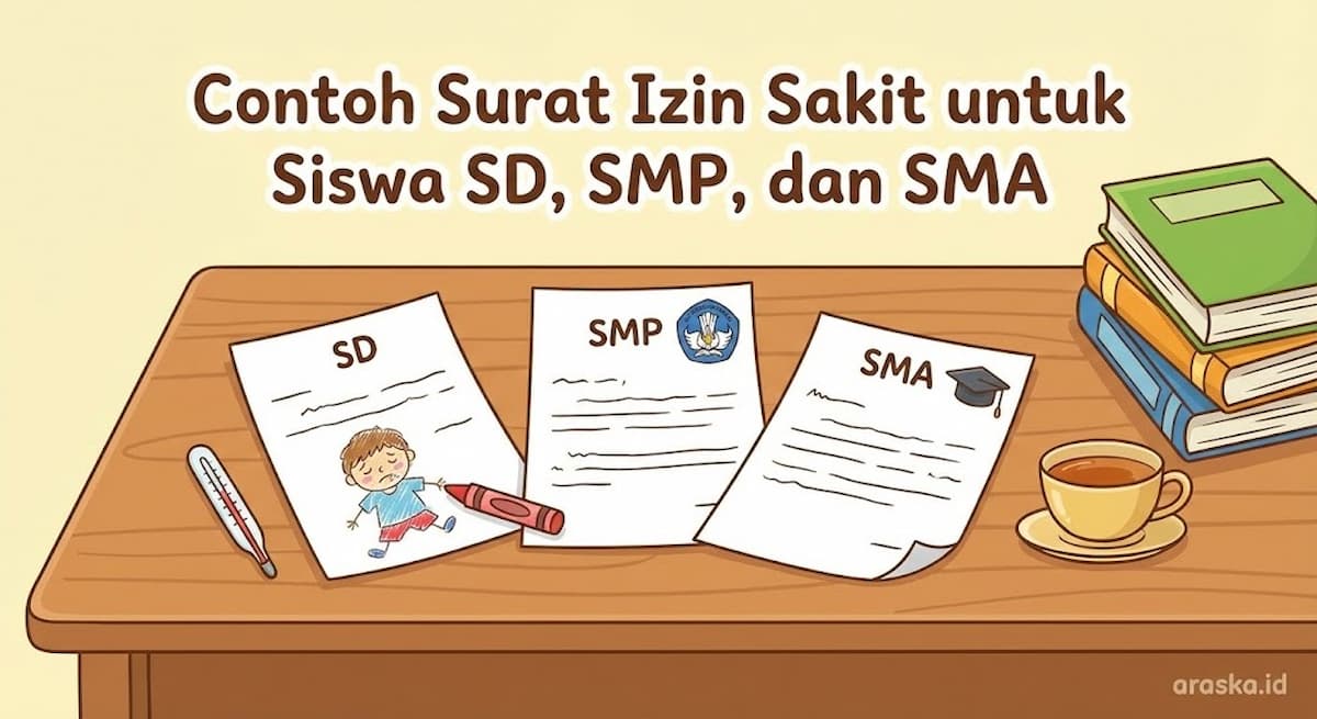 Contoh Surat Izin Sakit untuk Siswa SD, SMP, dan SMA